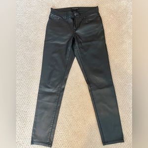 Banana Republic Women’s Black Coated Mid-Rise Pants - Petite 25 / 0P